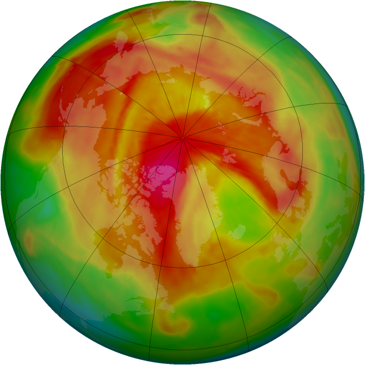 Arctic ozone map for 16 April 2015